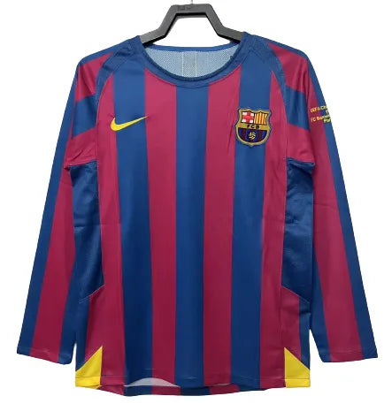 CAMISETA BARCELONA RETRO MANGA LARGA ll 2005/06 (VERSION HINCHA)