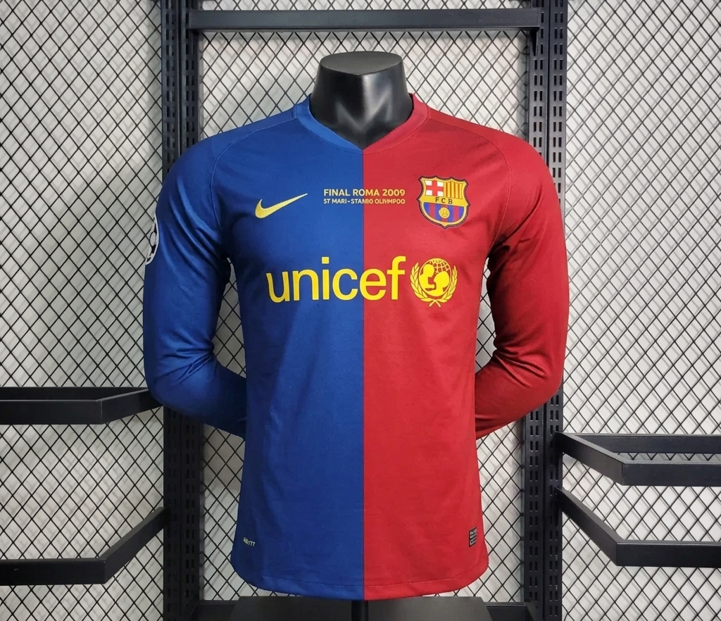 CAMISETA BARCELONA RETRO MANGA LARGA  ll 2008/09 (VERSION HINCHA)